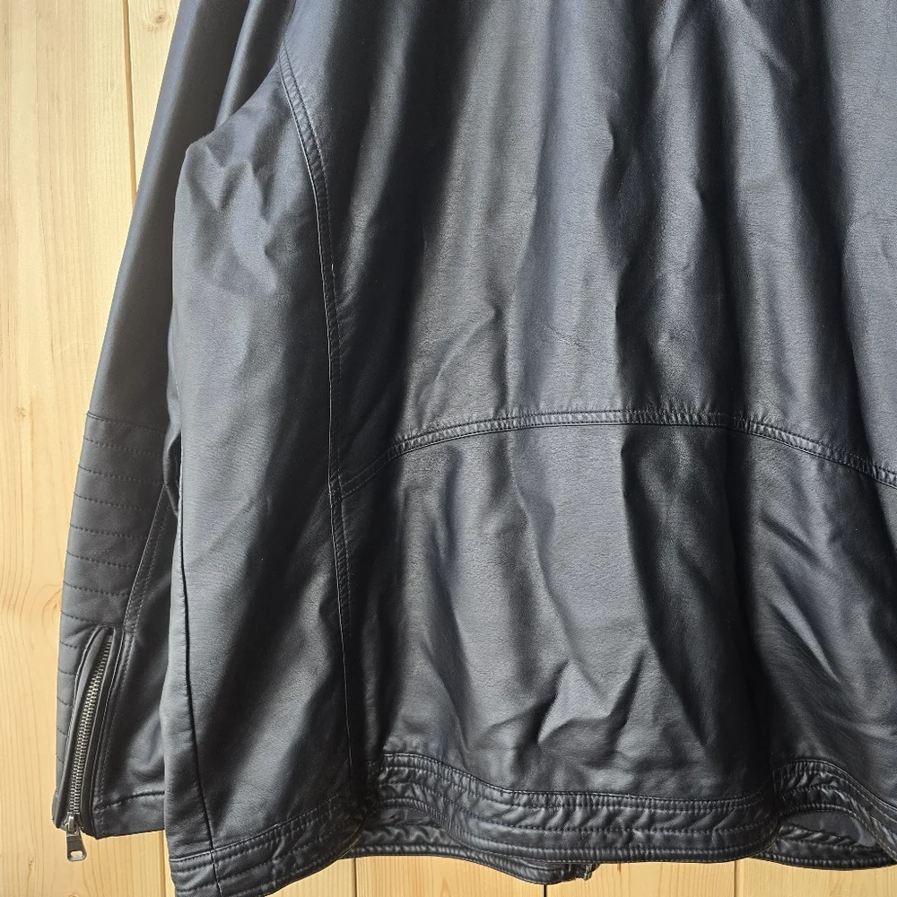 Britches Black Faux Leather Lined Zip Up Jacket Mens 2X - Picture 7 of 11